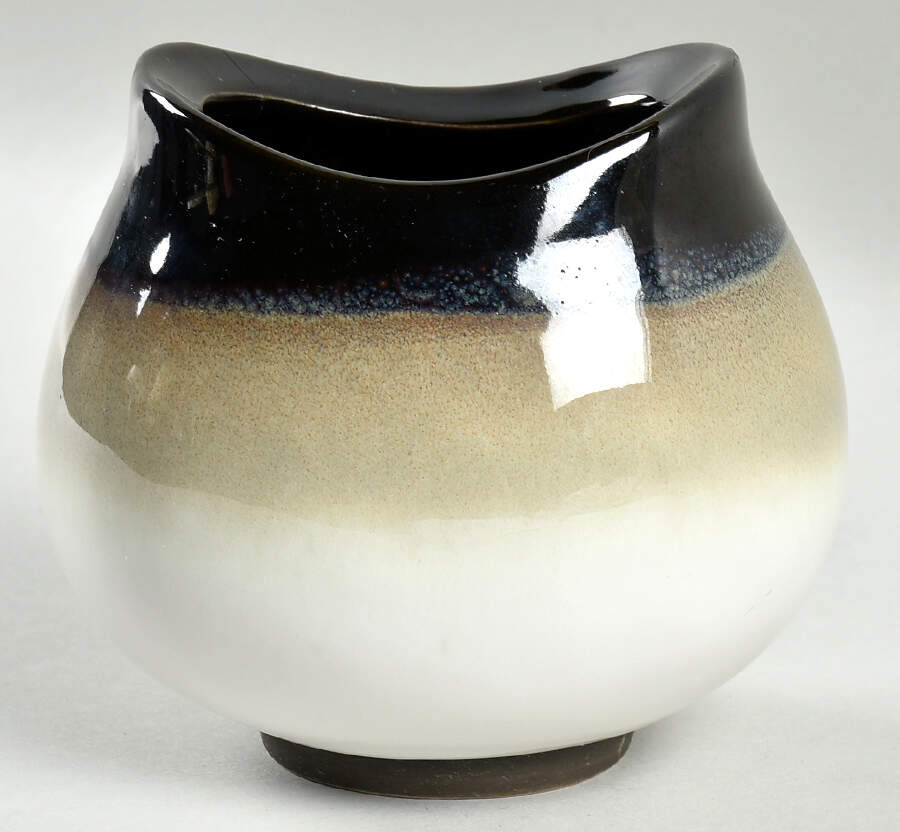 Nova Black (Newer, Grayish White Center) Sugar Bowl No Lid by Sango-1