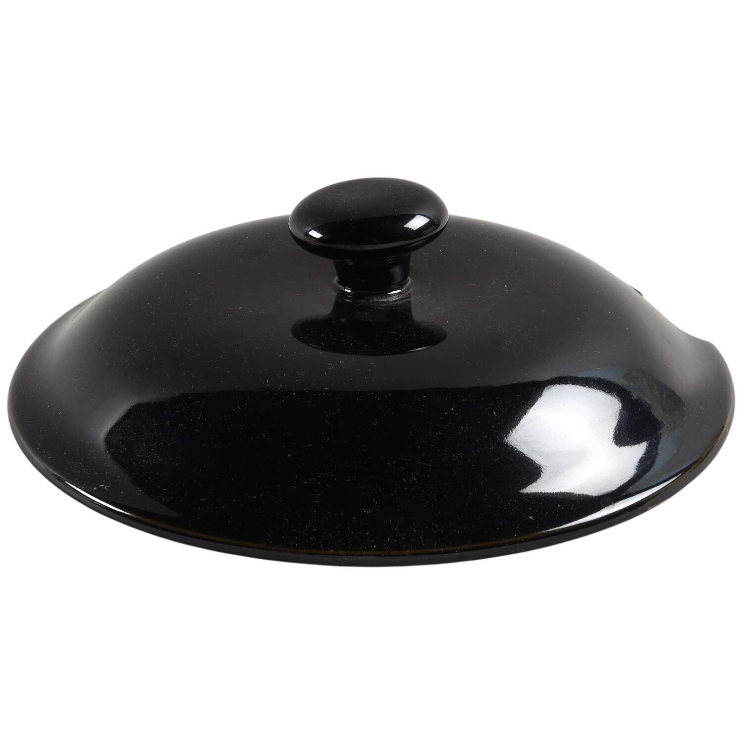 Nova Black (Newer, Grayish White Center) Lid for Tureen by Sango-1