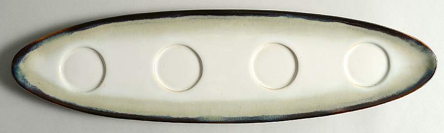 Nova Black (Newer, Grayish White Center) Condiment Tray by Sango-1