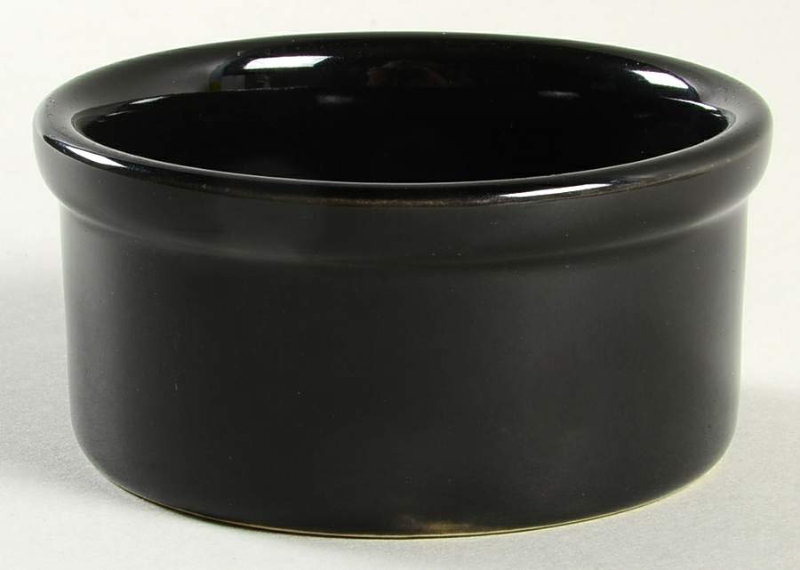 Nova Black (Newer, Grayish White Center) Ramekin by Sango-1