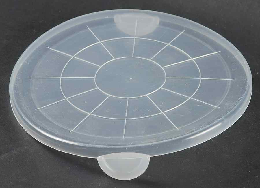 Nova Black (Newer, Grayish White Center) 6" Storage Ceramic Bowl Plastic Lid by Sango-1