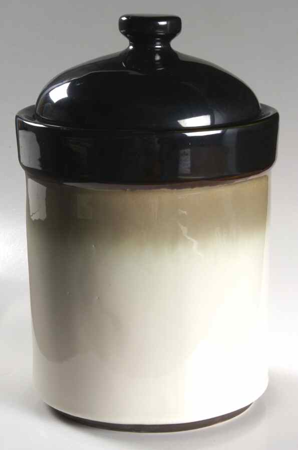 Nova Black (Newer, Grayish White Center) Extra Large Canister & Lid by Sango-1