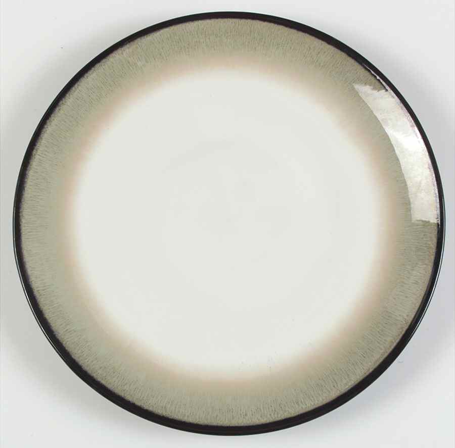 Nova Black (Newer, Grayish White Center) 14" Chop Plate (Round Platter) by Sango-1
