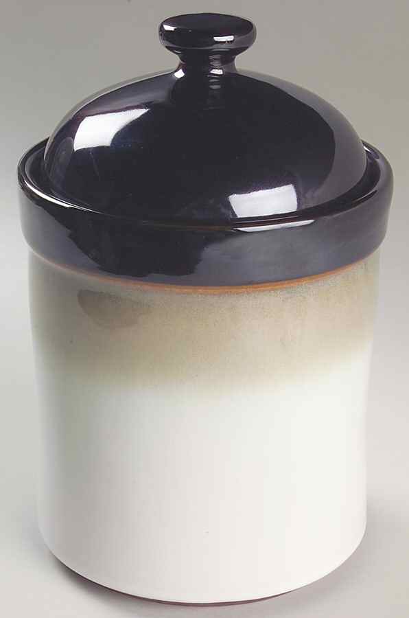 Nova Black (Newer, Grayish White Center) Large Canister & Lid by Sango-1