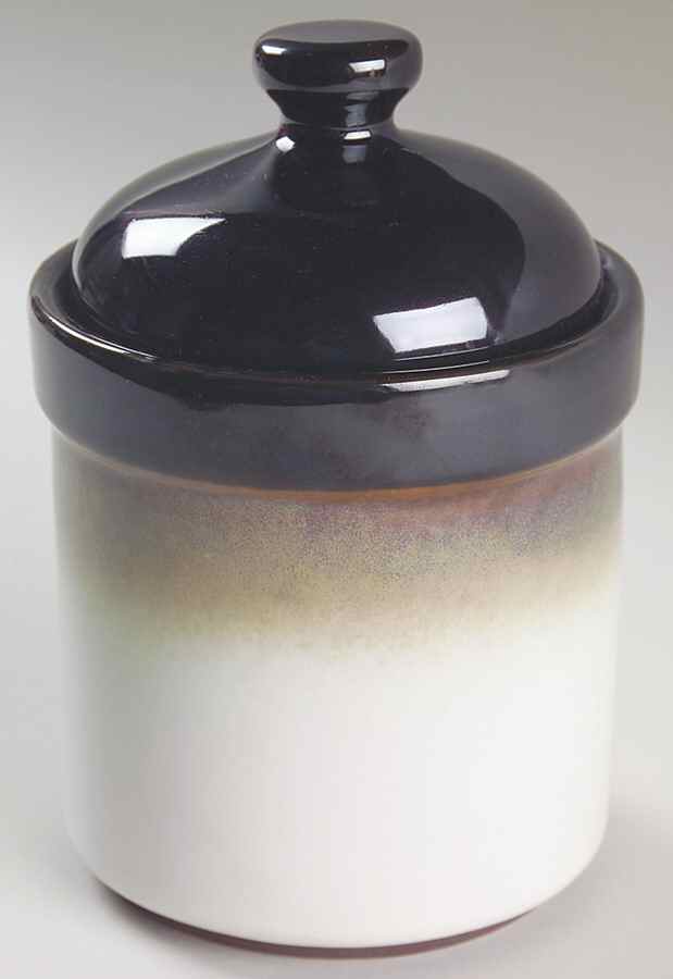 Nova Black (Newer, Grayish White Center) Small Canister & Lid by Sango-1