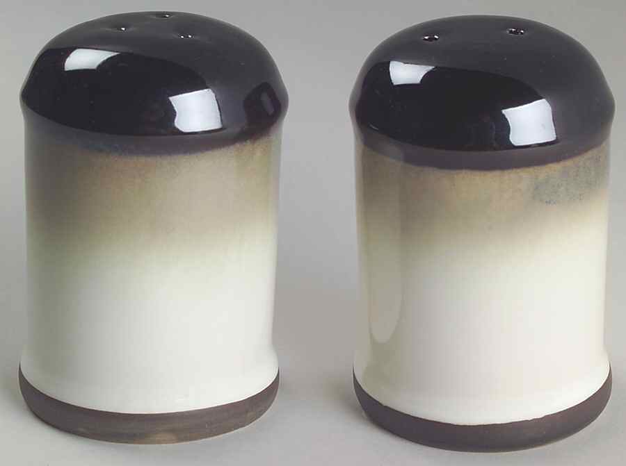 Nova Black (Newer, Grayish White Center) Salt & Pepper Set by Sango-1