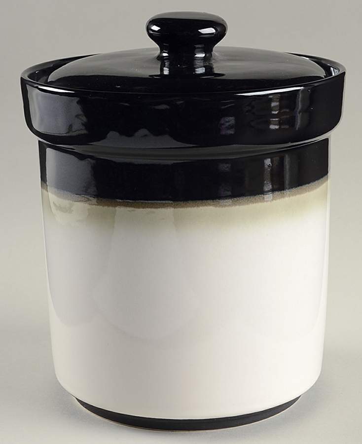 Nova Black (Newer, Grayish White Center) Extra Large Canister & Lid by Sango-1