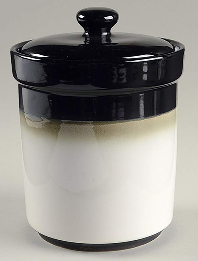 Nova Black (Newer, Grayish White Center) Large Canister & Lid by Sango-1