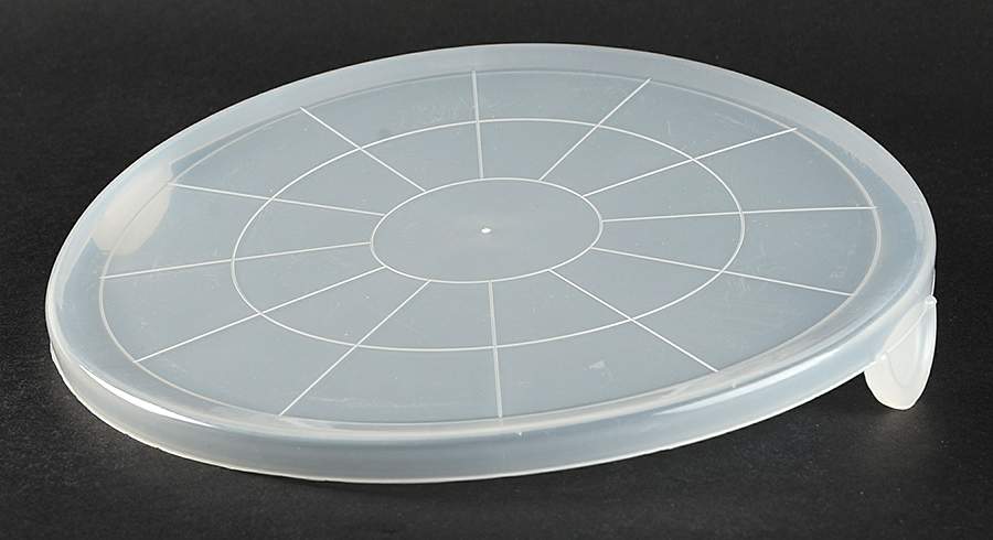 Nova Black (Newer, Grayish White Center) Plastic Lid for 8" Ceramic Storage Bowl by Sango-1
