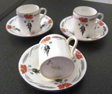11326 Flat Demitasse Cup & Saucer Set by Shelley-1