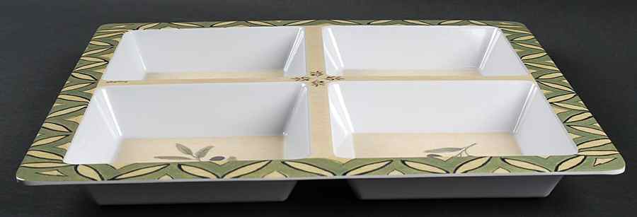 Les Olives Square Melamine 4-Part Relish by Sakura-1
