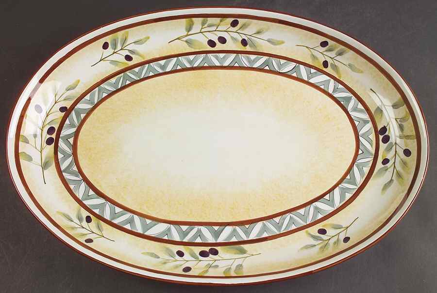 Les Olives 16" Oval Serving Platter by Sakura-1
