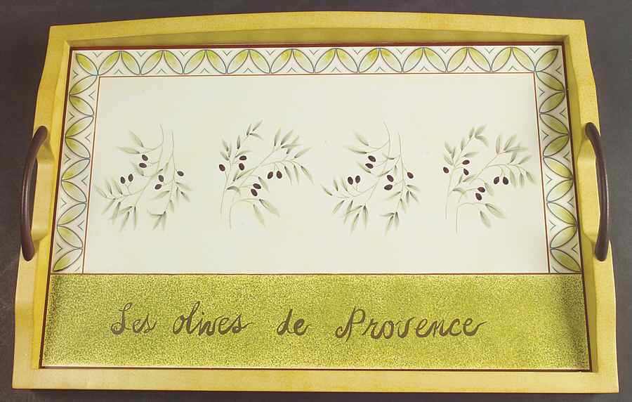 Les Olives Rectangular Wood Tray by Sakura-1