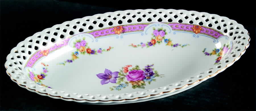 SCH390 13" Pierced Oval Bowl by Schumann - Bavaria-1