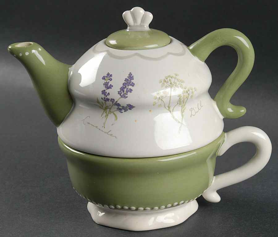 Herb Garden Individual Teapot & Lid with Cup by Sonoma Home-1