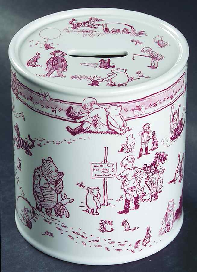 Classic Pooh Discovery (Pink) Round Money Box by Spode-1