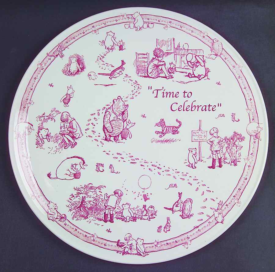 Classic Pooh Discovery (Pink) Large Child's Plate by Spode-1