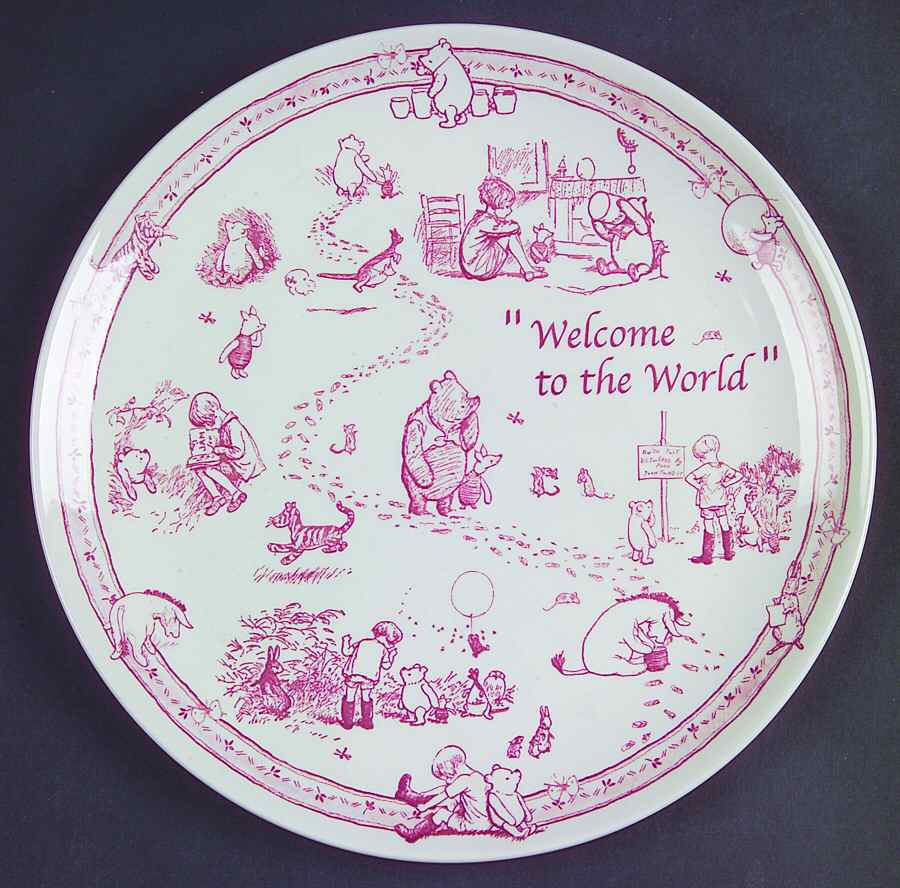 Classic Pooh Discovery (Pink) Medium Child's Plate by Spode-1