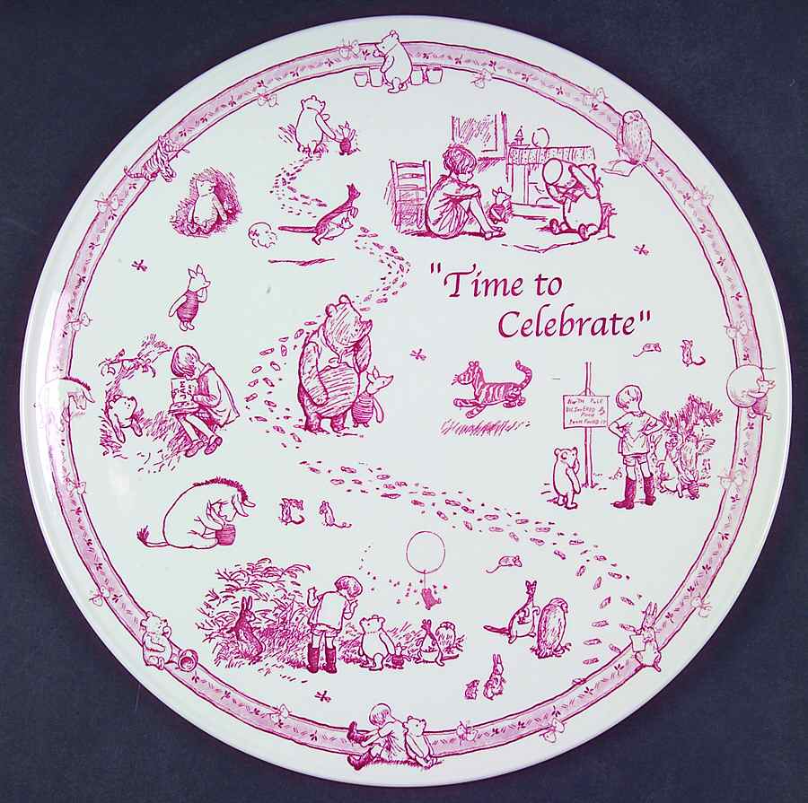 Classic Pooh Discovery (Pink) Cake Plate by Spode-1
