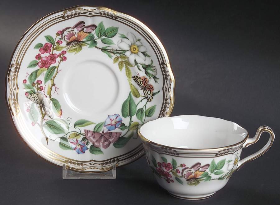 Butterfly Garden Flat Cup & Saucer Set by Spode-1