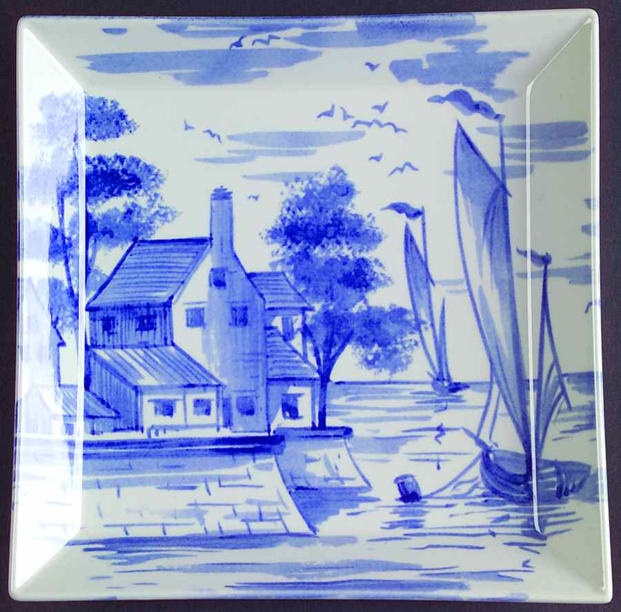 Blue Room Delftware 6" Square Tray by Spode-1