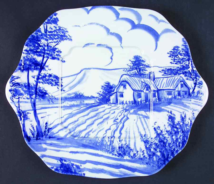Blue Room Delftware Square Handled Cake Plate by Spode-1