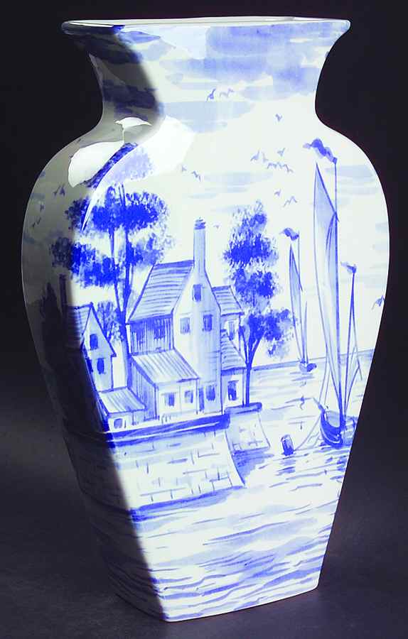 Blue Room Delftware 11" Silhouette Vase by Spode-1