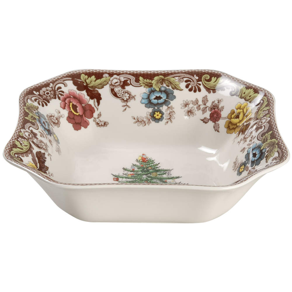 Christmas Tree Grove 9" Square Bowl by Spode-1