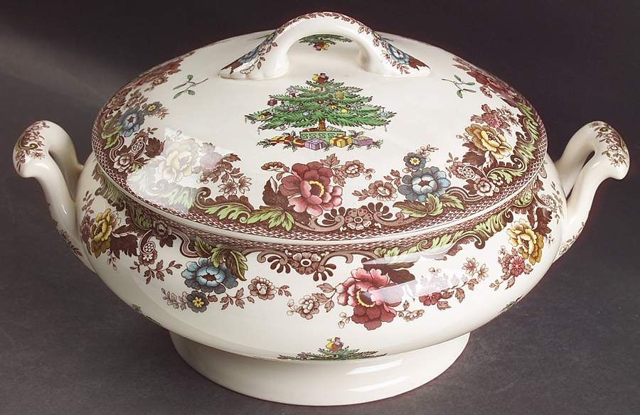 Christmas Tree Grove Round Covered Vegetable by Spode-1