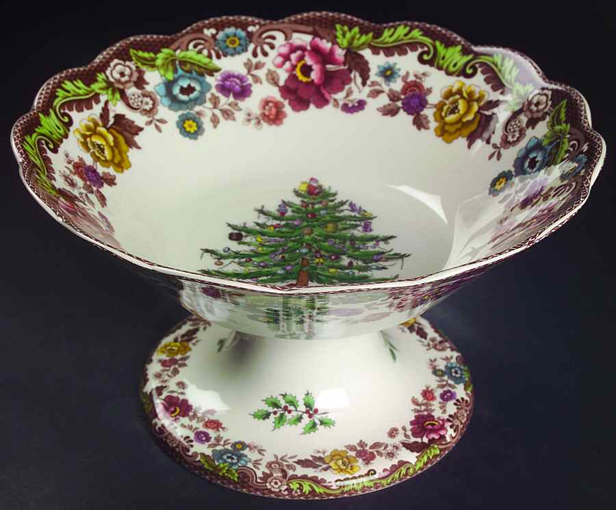 Christmas Tree Grove Round Compote (Height X Width) by Spode-1