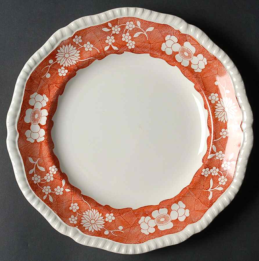 Trophies (Orange) Luncheon Plate by Spode-1
