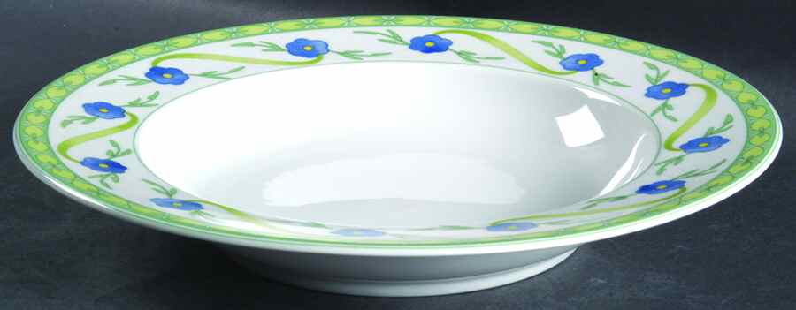 Happy Meadow Large Rim Soup Bowl by Studio Nova-1