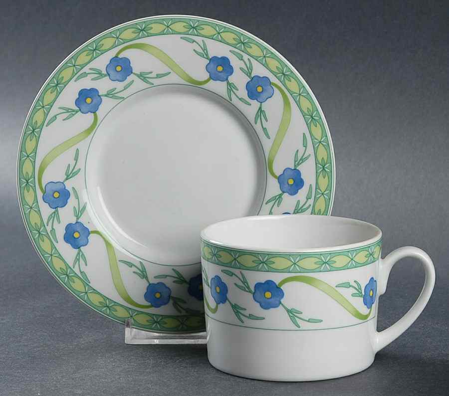 Happy Meadow Flat Cup & Saucer Set by Studio Nova-1