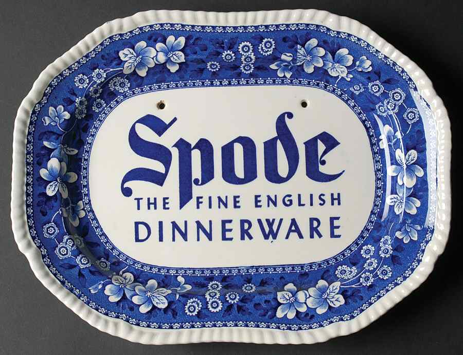 Advertising Signs 12" Advertising Oval Serving Platter by Spode-1