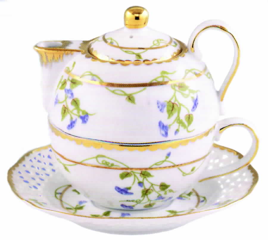 Morning Glory Individual Teapot & Lid with Cup by Sadek-1