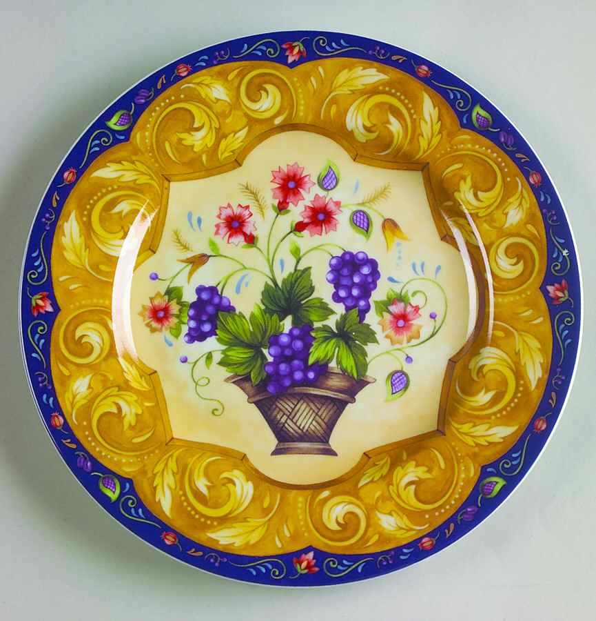 Sonata (Blue & Orange) Salad/Dessert Plate by Sadek-1