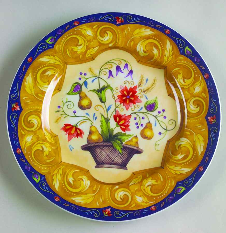 Sonata (Blue & Orange) Salad/Dessert Plate by Sadek-1