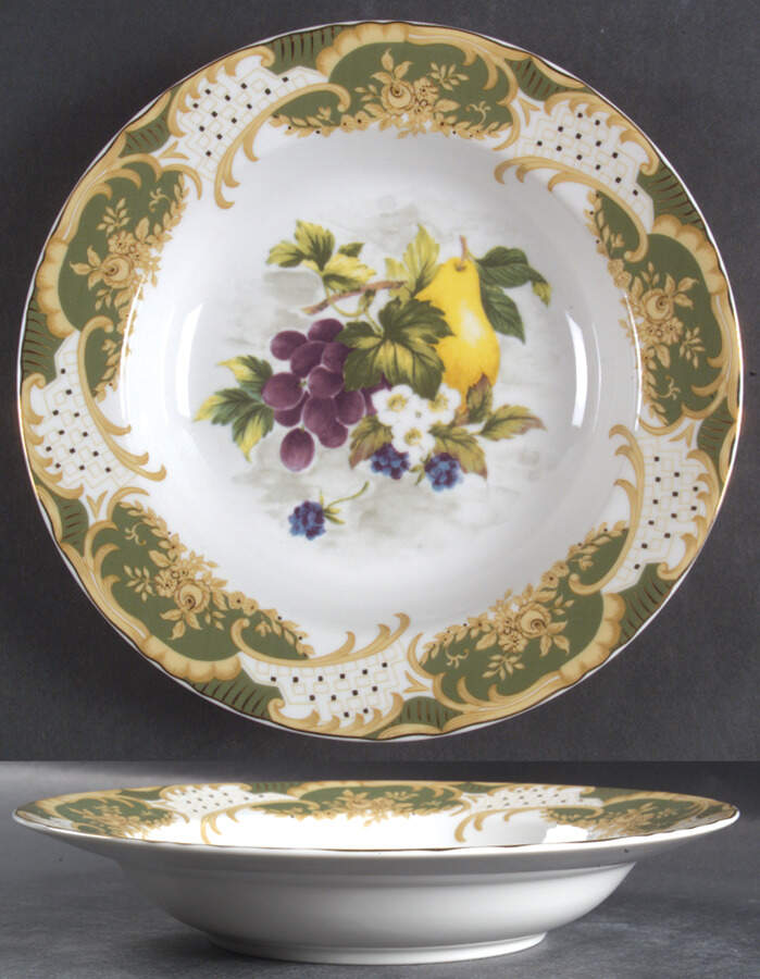 Antique Fruit Rim Soup Bowl by Sadek-1