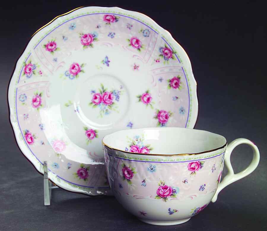 Petit Rose Flat Cup & Saucer Set by Sadek-1