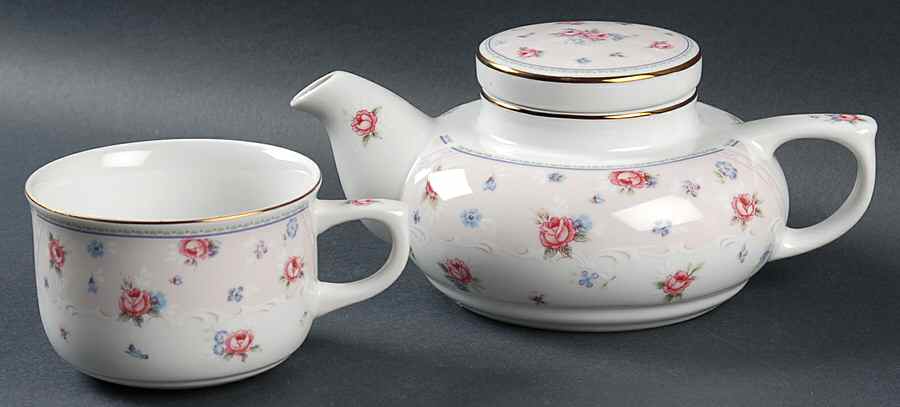 Petit Rose Individual Teapot & Lid with Cup by Sadek-1