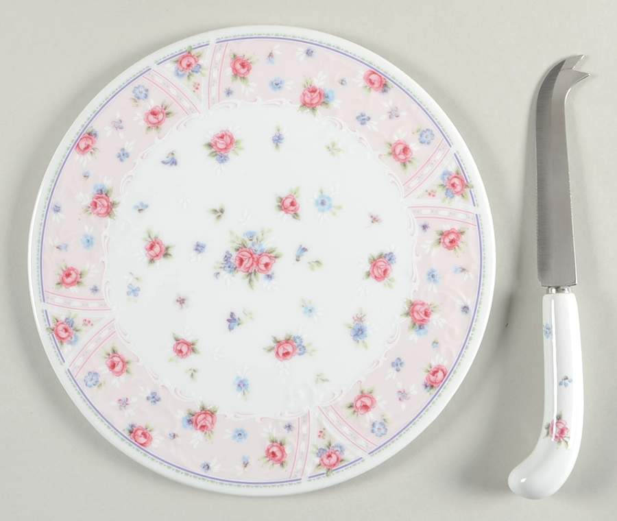 Petit Rose 2 Piece Cheese Dish and Knife Set by Sadek-1