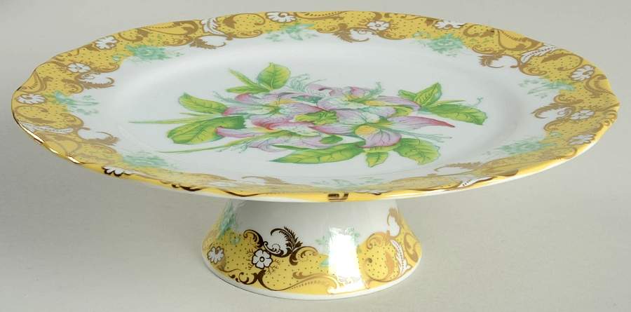 English Garden 10" Diameter Pedestal Cake Stand by Sadek-1
