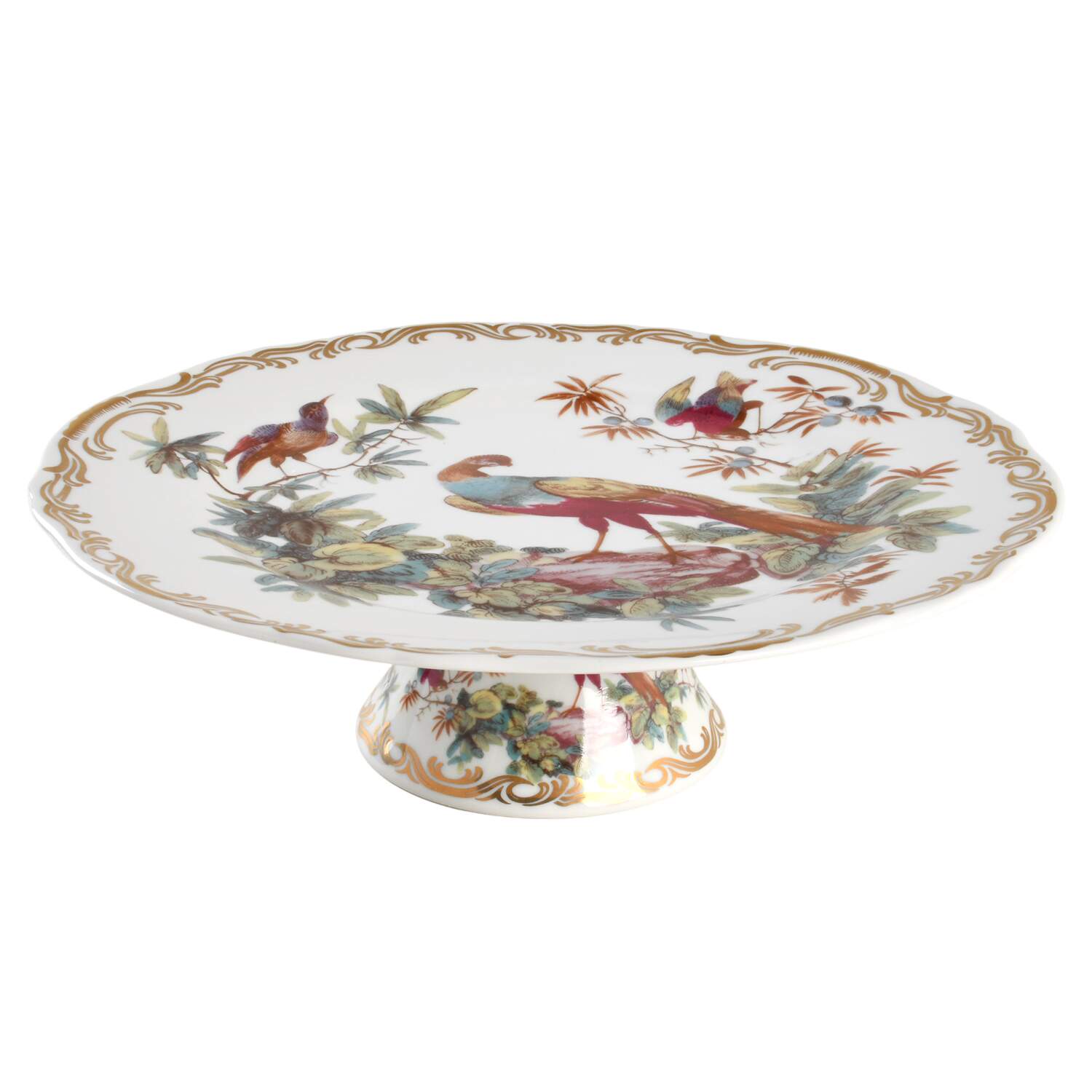 Exotic Birds 10" Diameter Pedestal Cake Stand by Sadek-1