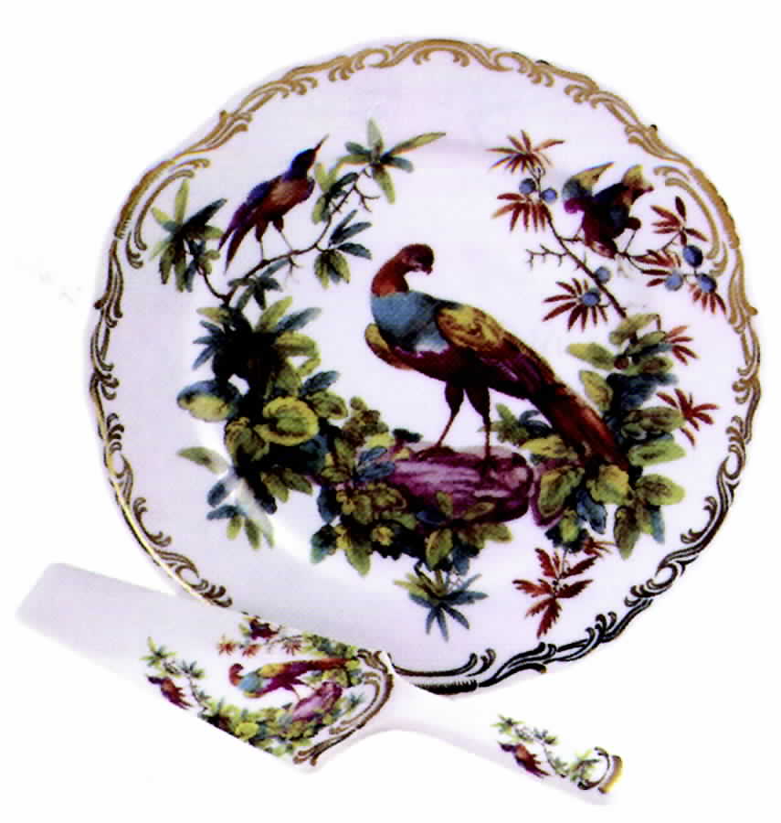 Exotic Birds Cake Plate and Server (Boxed Set) by Sadek-1