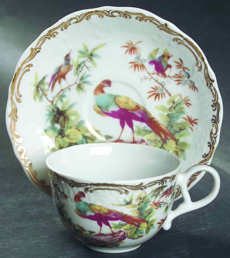 Exotic Birds Flat Cup & Saucer Set by Sadek-1