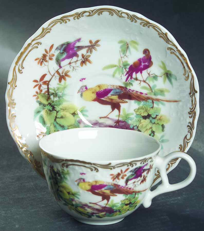 Exotic Birds Flat Cup & Saucer Set by Sadek-1