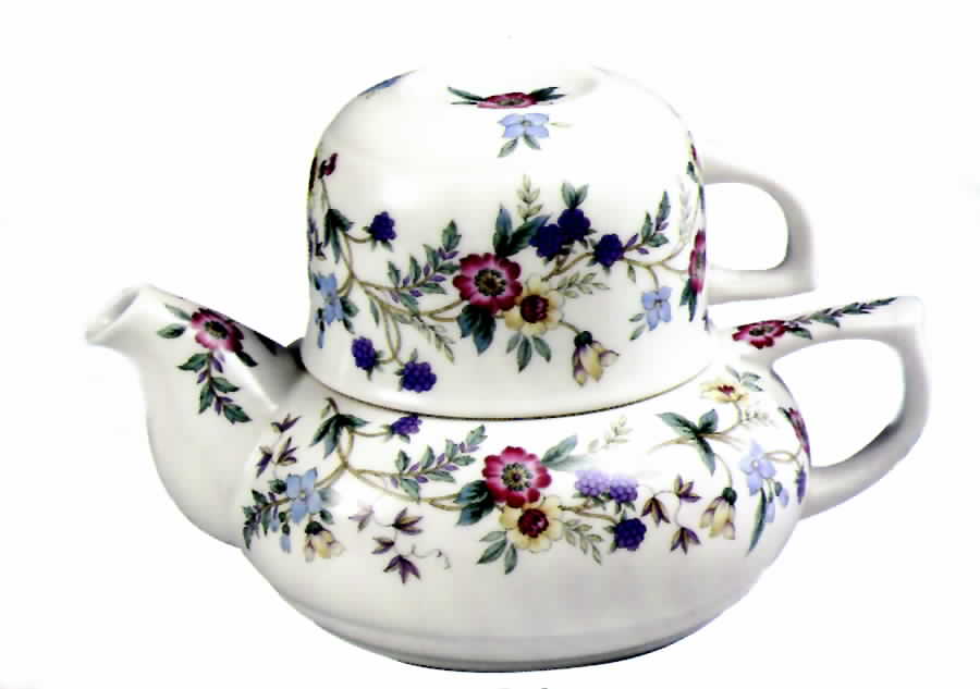 Wild Flowers Individual Teapot & Lid with Cup by Sadek-1