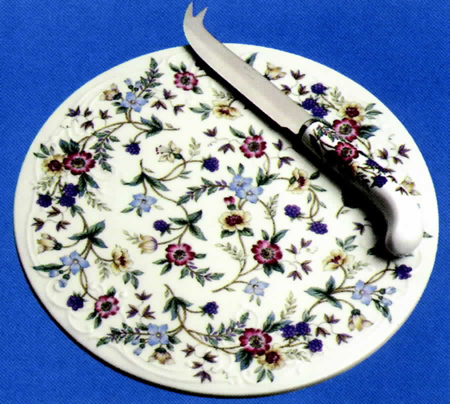 Wild Flowers 2 Piece Cheese Dish and Knife Set by Sadek-1