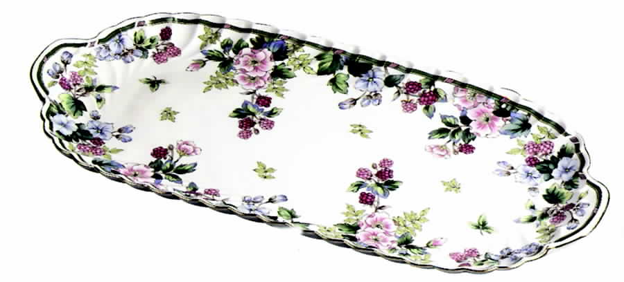 Flowers & Berries 14" Rectangular Tray by Sadek-1