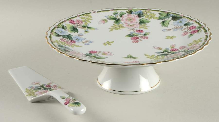 Flowers & Berries Footed Cake Plate & Server (No Box) by Sadek-1